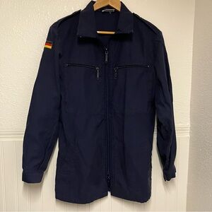 Vtg German Navy Blue Military Jacket Bundeswehr 1988 Workwear Size M / L